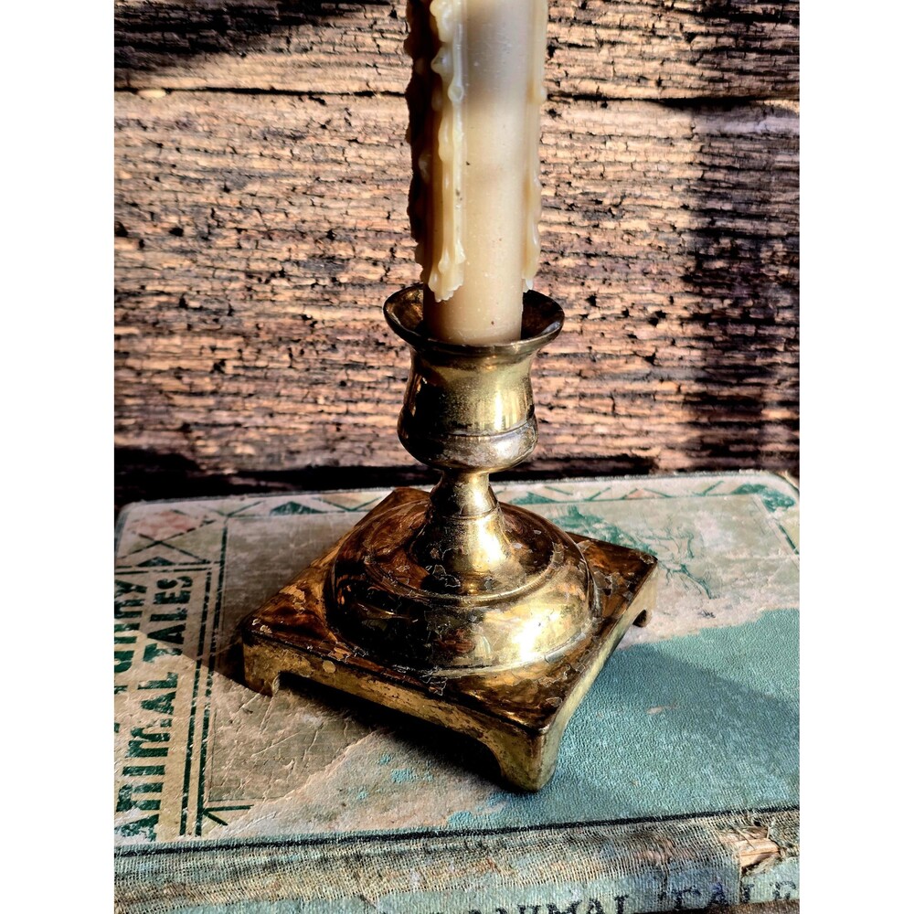 Vintage Brass Candlestick – Made in England, Victorian Taper Holder